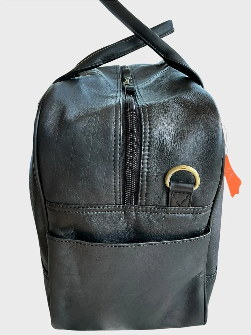 Chaps Genuine Leather Duffle Bag Carry On Travel Weekender Black Ralph Lauren